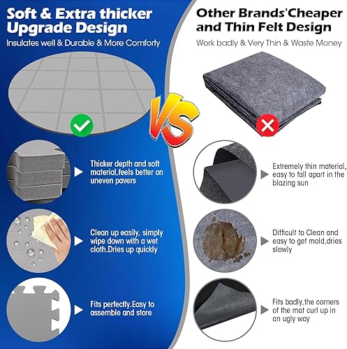 Miniatura 3 de Alfombrilla redonda de 78 pulgadas para bañera de hidromasaje, almohadilla protectora extra gruesa entrelazada para bañera de hidromasaje,