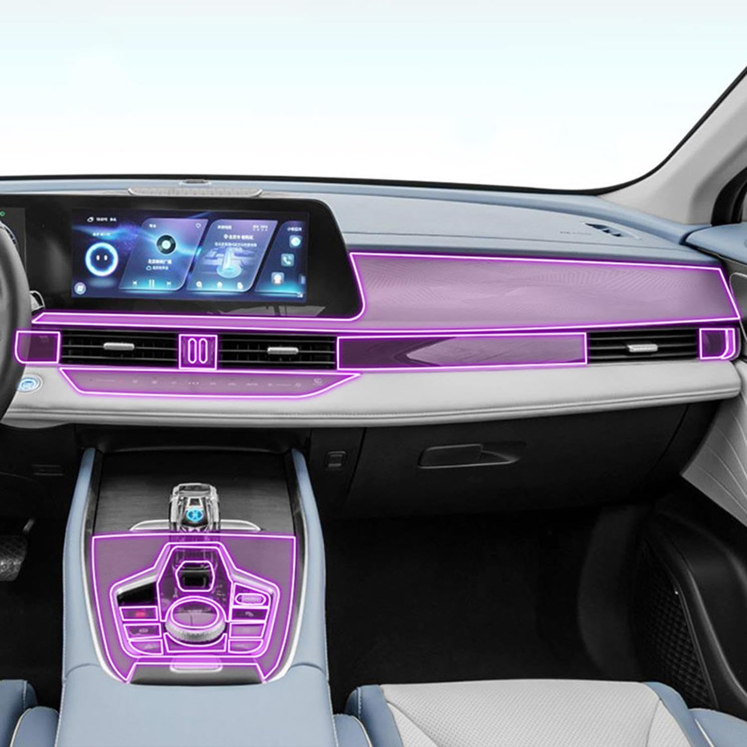 Protection de voiture en TPU transparent pour console Chery