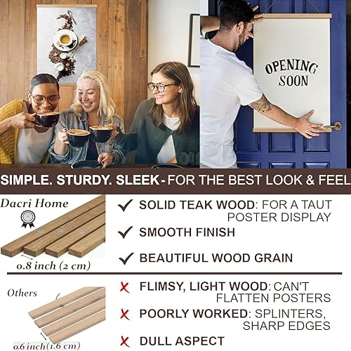 Miniatura 2 de Dacri Home - Colgador magnético para marcos de pósteres. Marco de madera fácil de colgar. Amplia compatibilidad con pasadores de madera para colgar