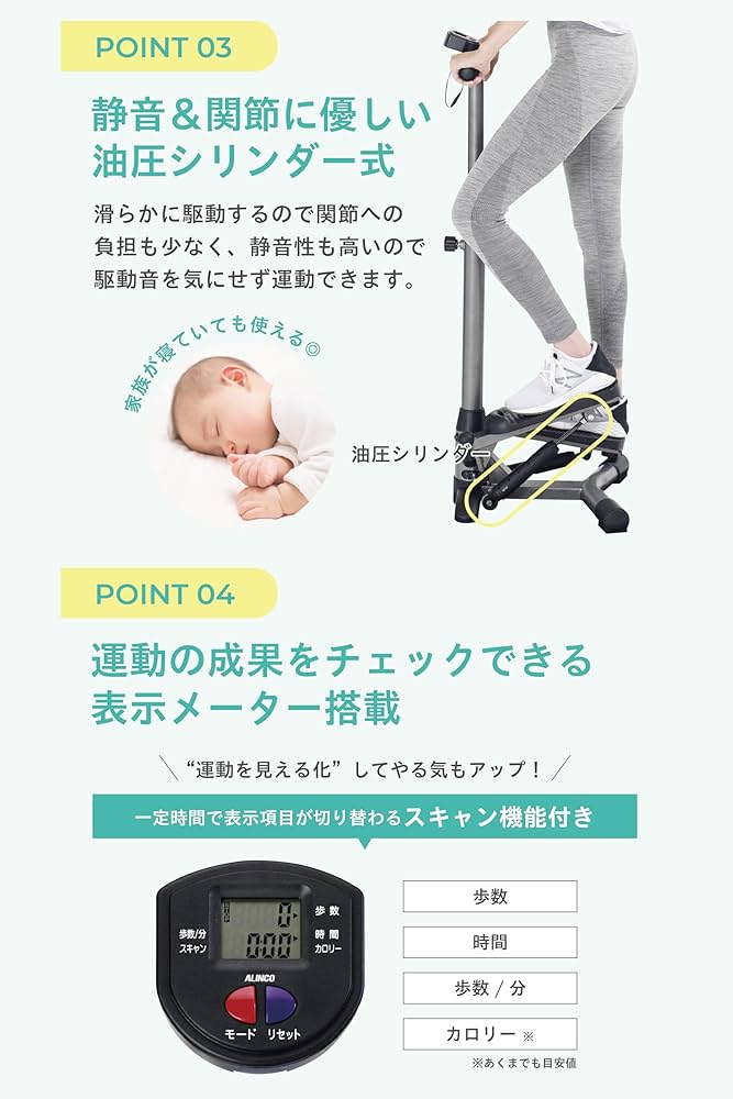 ステッパー　アルインコ　油圧シリンダー Amazon.com: ALINCO FA4123N Stepper with Handle, Hydraulic