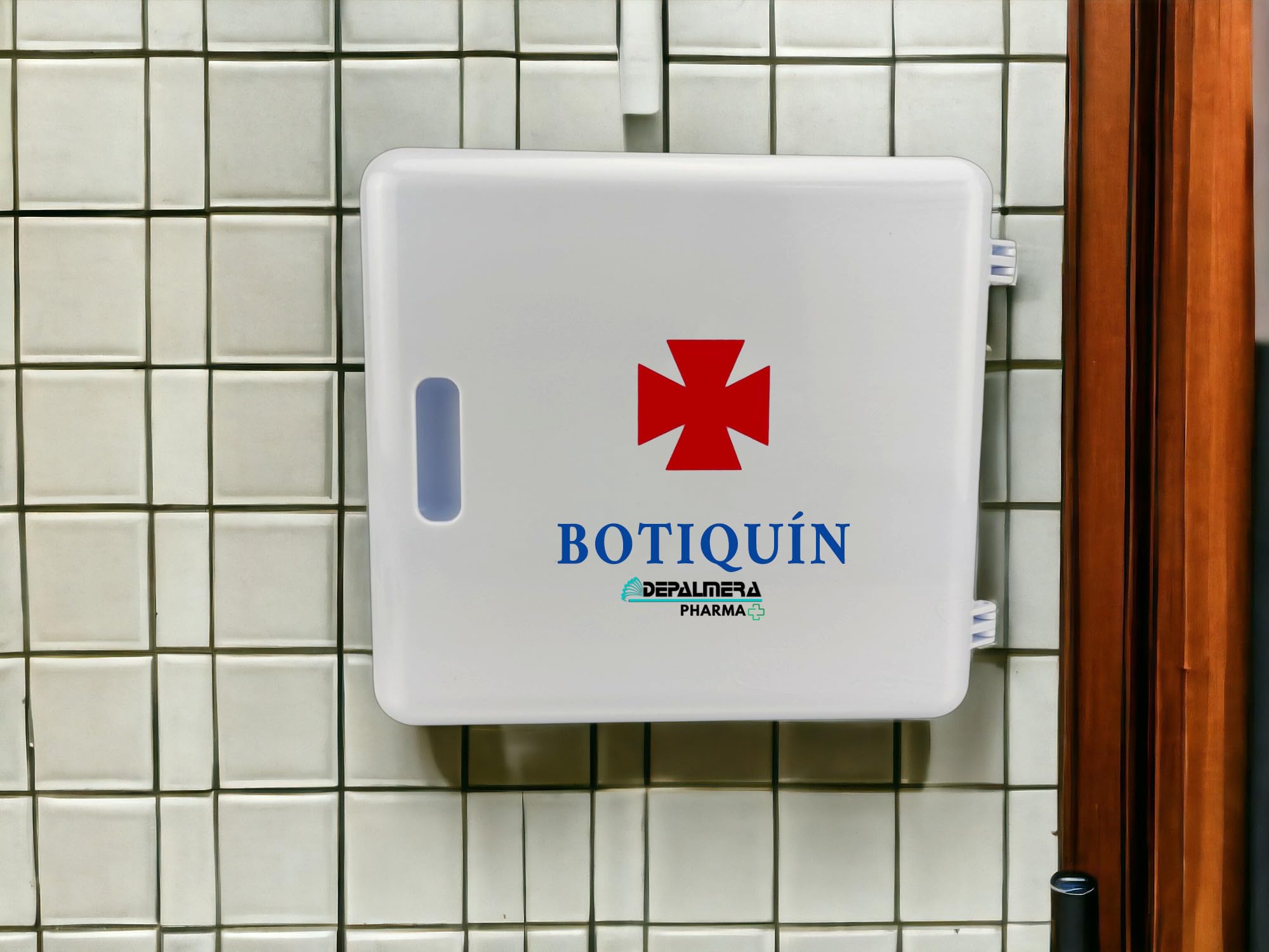 Pharma✙ Botiquin Armario de pared Primeros Auxilios para el Hogar y el Trabajo, BotiquÍn Primeros Auxilios para Casa Oficina con Guantes, Vendas, Gasas, Algodón, Tijeras, Tiritas
