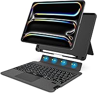 Vista 1 de WIWU Funda para iPad de 9ª/8ª/7ª generación con teclado, funda desmontable con soporte vertical, para Air 3rd, iPad Pro 10.5 pulgadas, trackpad