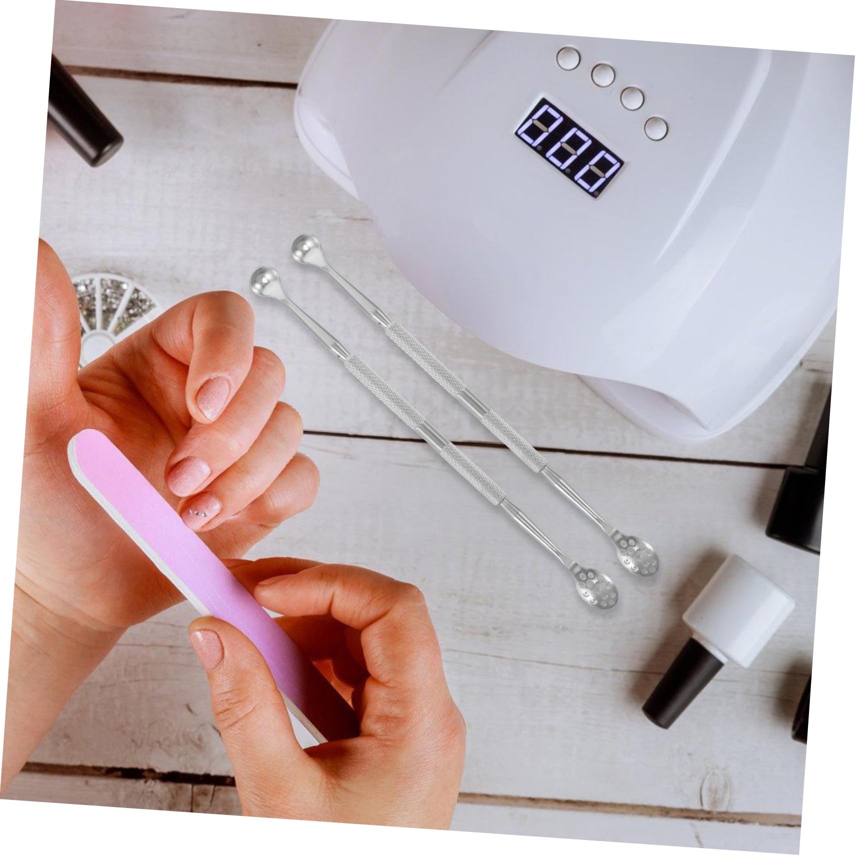 20 Pezzi Strumenti per Cuticole in Acciaio Inossidabile Doppia Punta per Rimozione Morta Trimmer e Pulitore per Unghie Manicure e Pedicure
