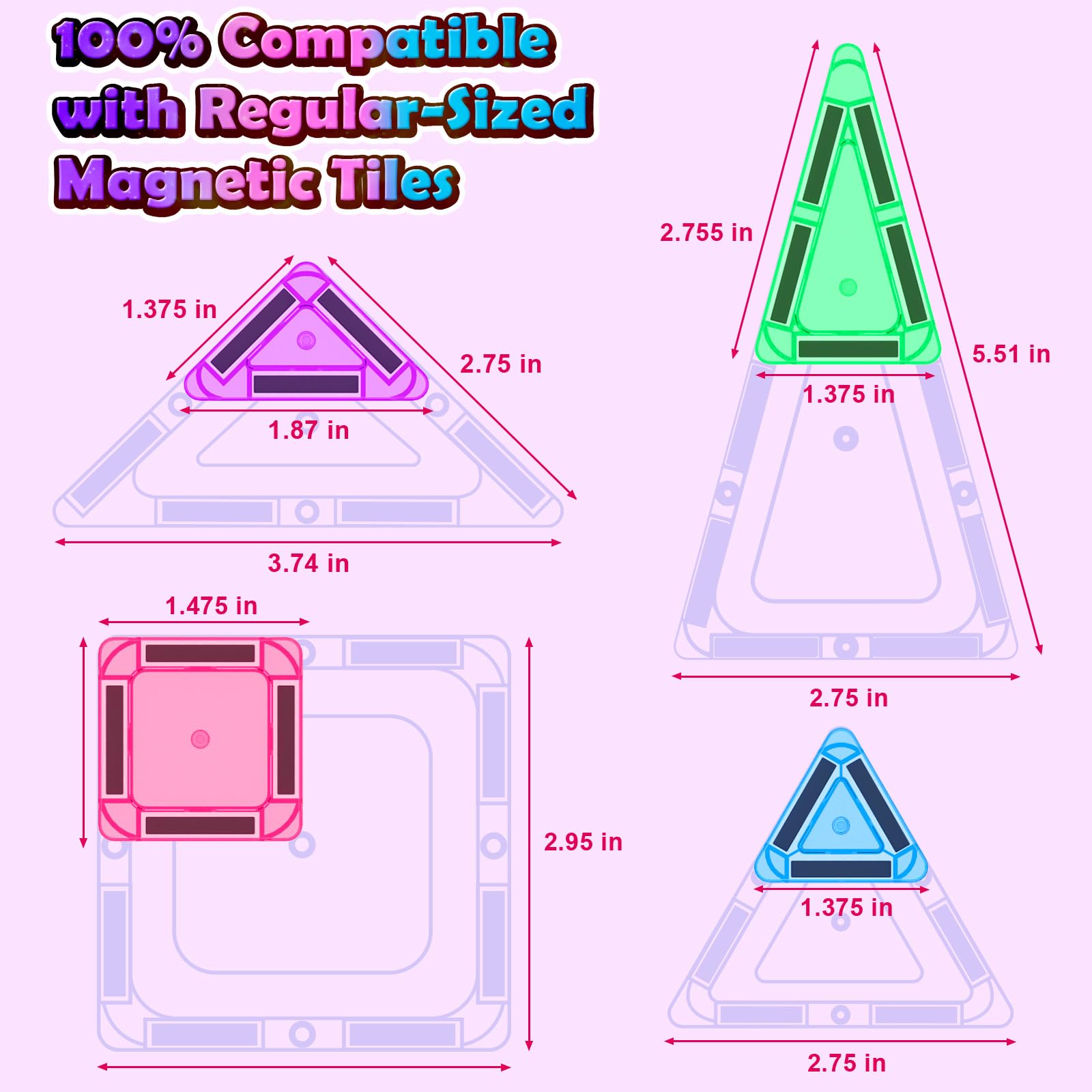 Coodoo Blocchi magnetici per esterni, giocattoli sensoriali per bambini di età compresa tra 5 e 8 e 13 anni, 3, 4, 5, 6, 7, 8