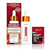 L'Oreal Paris Revitalift 12% Pure Vitamin C Serum, Vitamin E, Salicylic Acid, Brightening 1 oz + Moisturizer Sample Fragranced 1 Fl Oz (Pack of 1)