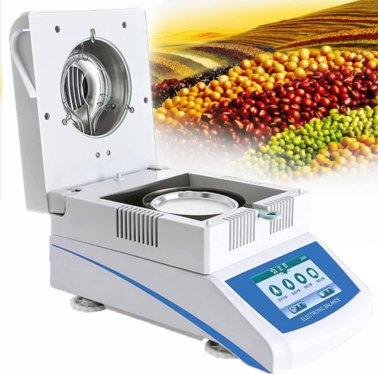 NGARY Analizador de Humedad halógeno, balanzas de Humedad de Laboratorio Analizador de Humedad con Calentamiento halógeno automático, 60-200 ℃ y 2 Modos de Secado Ajustables, para Polvo/Hierba