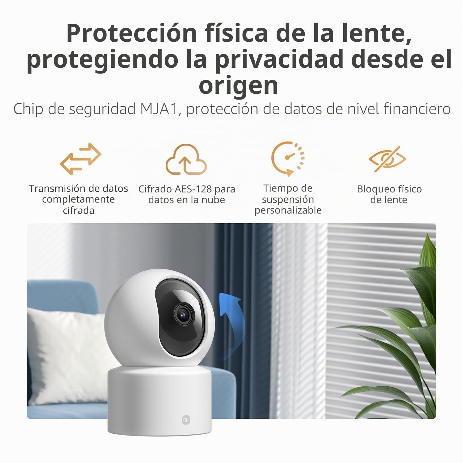 XIAOMI Smart Camera C301, Calidad de Imagen 2K, visión Horizontal de 360°, protección de la privacidad, Gran Apertura y Lente 4P, Llamadas a Distancia en Tiempo Real, visión Nocturna por Infrarrojos