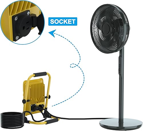 Miniatura 7 de RELIANCER Luz de trabajo LED de 10000LM y 5000LM, luces de inundación LED impermeables IP65 para exteriores con cable y enchufe de 16 pies, 80 W y