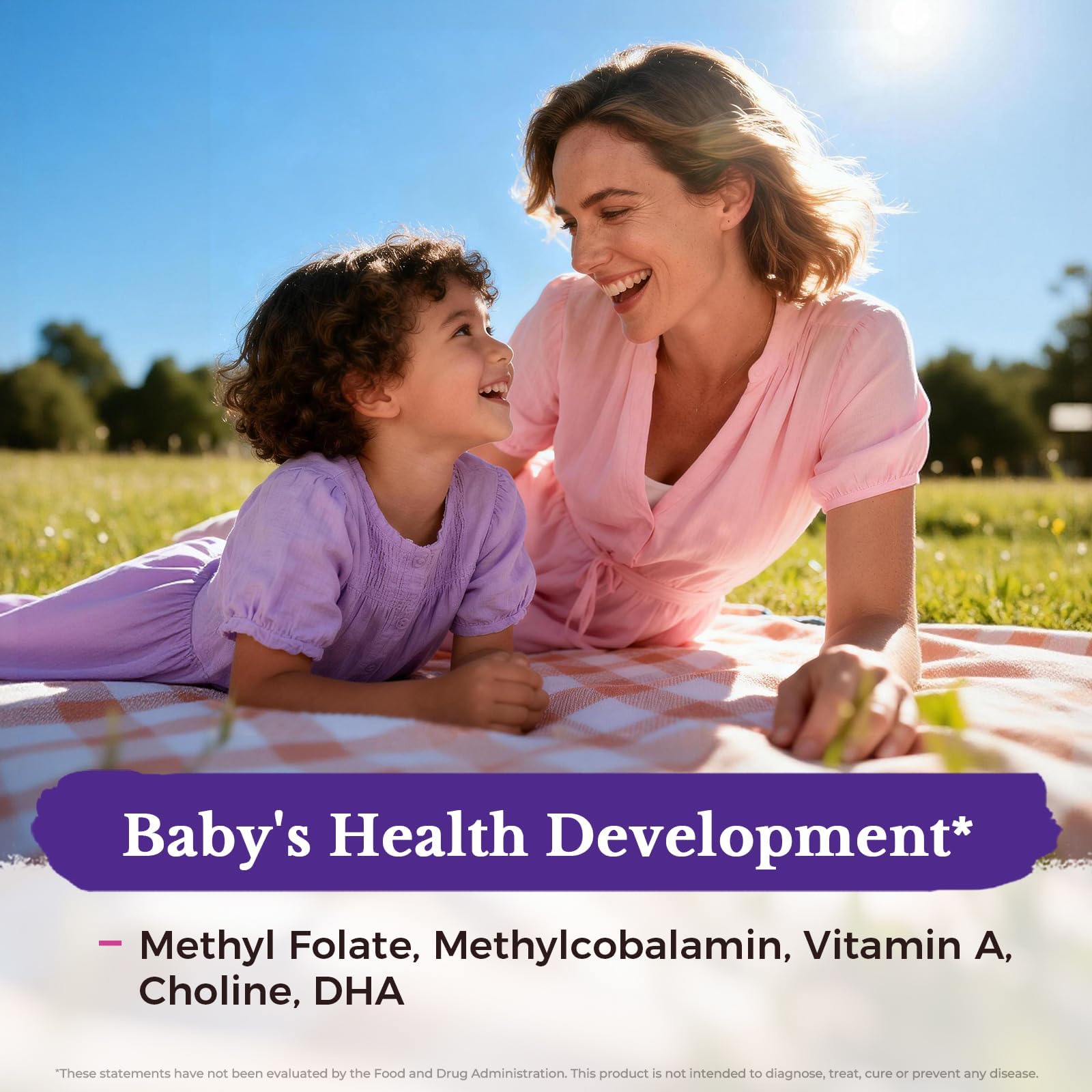 Vitalitown Prenatal Vitamins for Women, with Methylfolate, DHA & Choline, Healthy Growth and Brain Development, Supplement for Before, During, & Post Pregnancy, All Natural, 60 Softgels — Amazon image 6