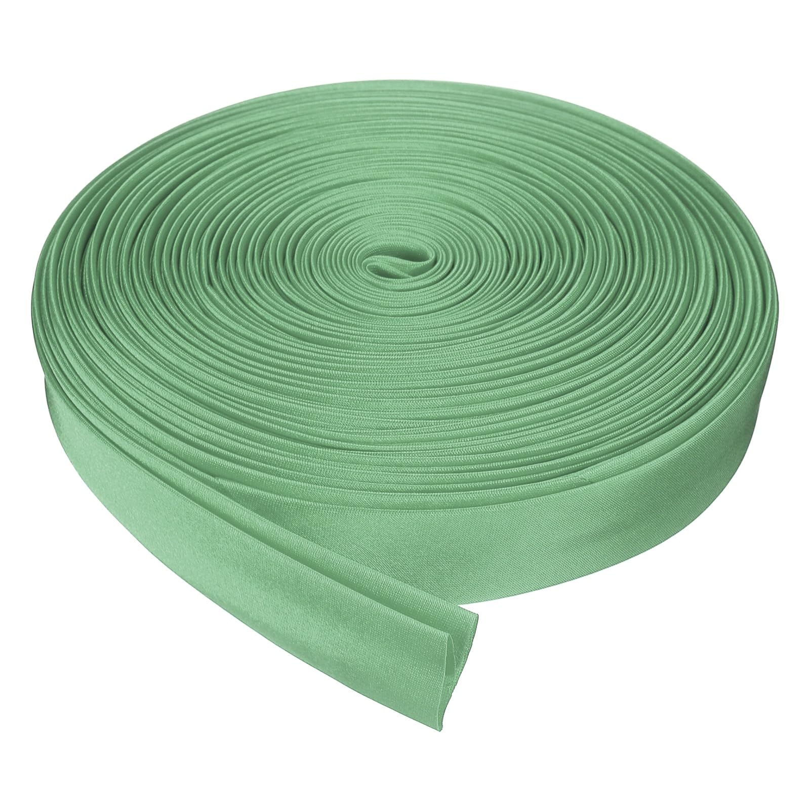 sourcing map Double Fold Bias Tape for Sewing, 3/4 Inch x 10 Yards Satin Bias Binding Tape Continuous Bulk for Quilting Blanket Binding Seaming Hemming Fabric Piping DIY Craft, Emerald Green