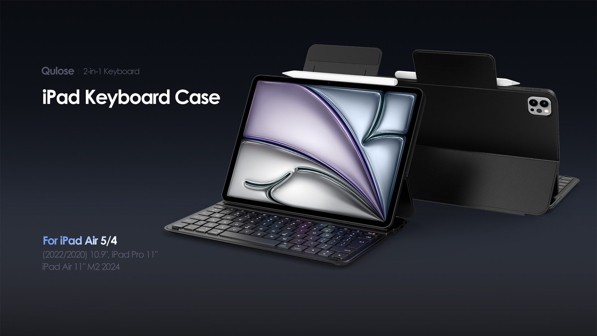 Qulose Keyboard Case for iPad Air 11 inch M3 2025/M2 2024/10.9