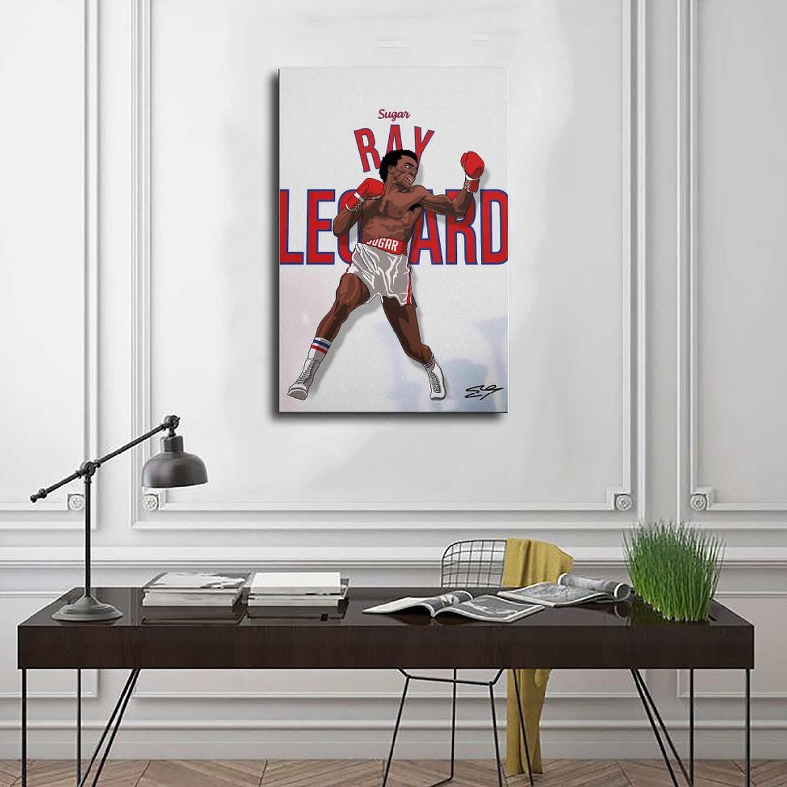 Sugar Ray Leonard ボクシングポスター Sugar Ray Leonard Boxer Boxing Poster85 Canvas Poster Wall Art