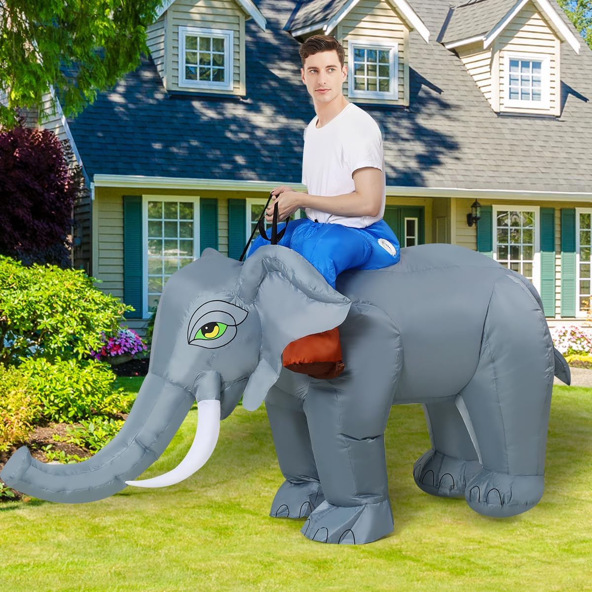 GOOSH Inflatable Elephant Costume for Women Men Circus Inflatable Costume Funny Blow up Costume for Halloween Party Cosplay