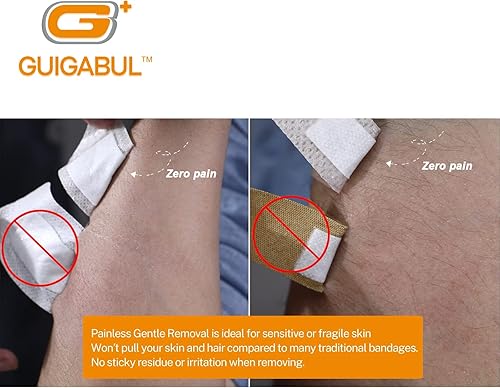 Miniatura 4 de Vendajes adhesivos de silicona para pieles sensibles, vendajes de eliminación sin dolor para niños y ancianos, 55 unidades de tamaños surtidos,