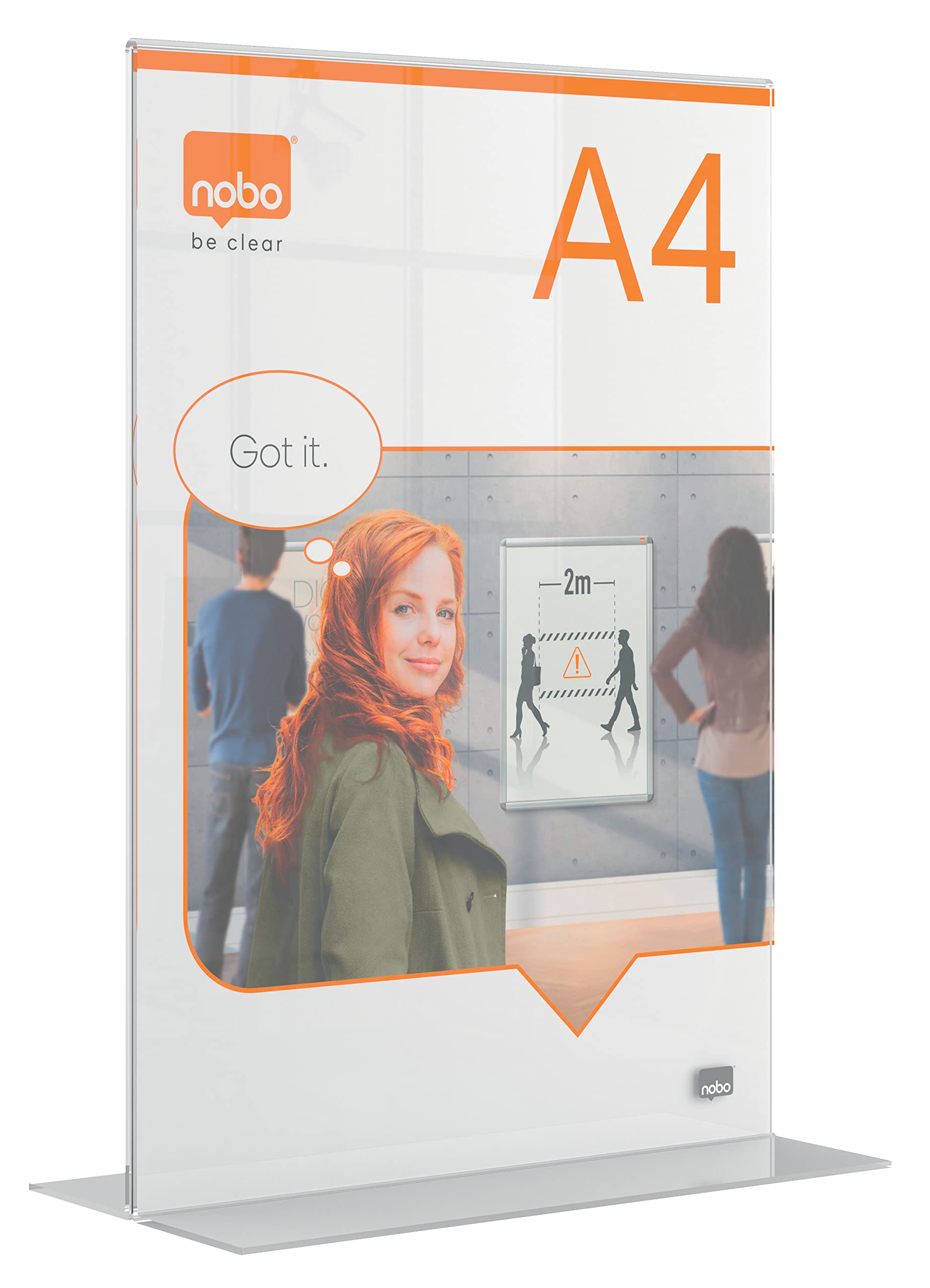 Nobo Premium Plus A4 Clear Acrylic Freestanding Poster Frame 1915594