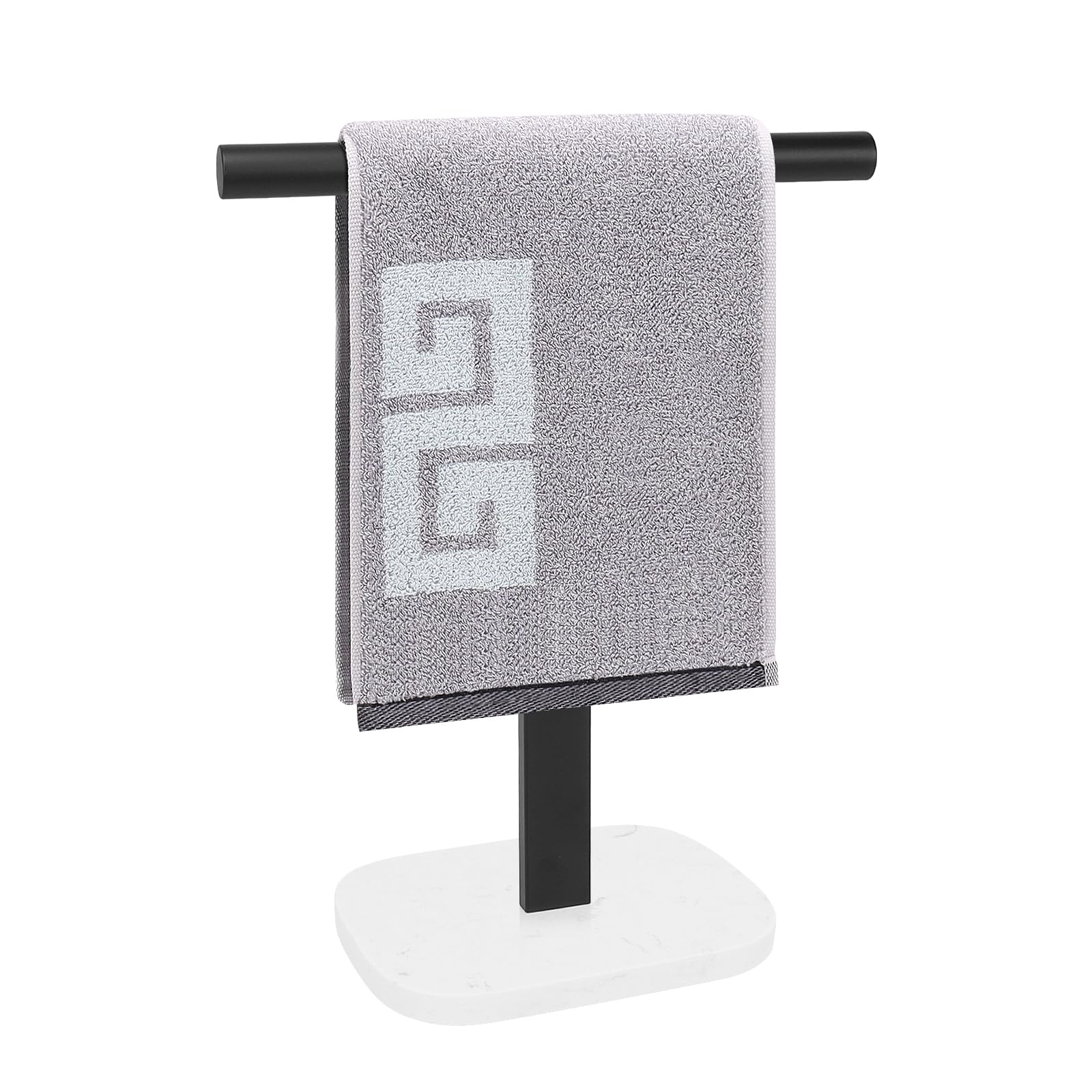 NearMoon T-Shape Hand Towel Holder-Bath Towel Rack-Standing with Balanced Base Towel Bar for Bathroom Kitchen Vanity Countertop, Modern Stand Towel
