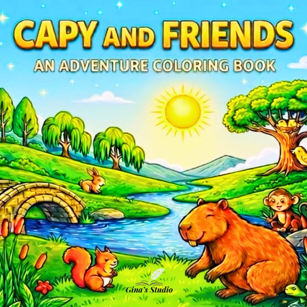 CAPY AND FRIENDS: Capy and Friends: Animal Coloring Book for Kids Ages 3–8 – A Capybara Story with 15 Adorable Coloring Pages