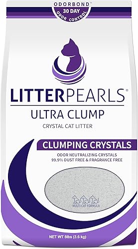 Miniatura 8 de Tracksless Litter Pearls - Arena para gatos, cristales blancos, transparentes y azules, arena para gatos Litter Pearls Tracksless de 20 libras,
