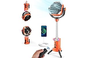 SAKER Rechargeable Camping Fan with Lantern - 360° Oscillating Table Fan Now Available