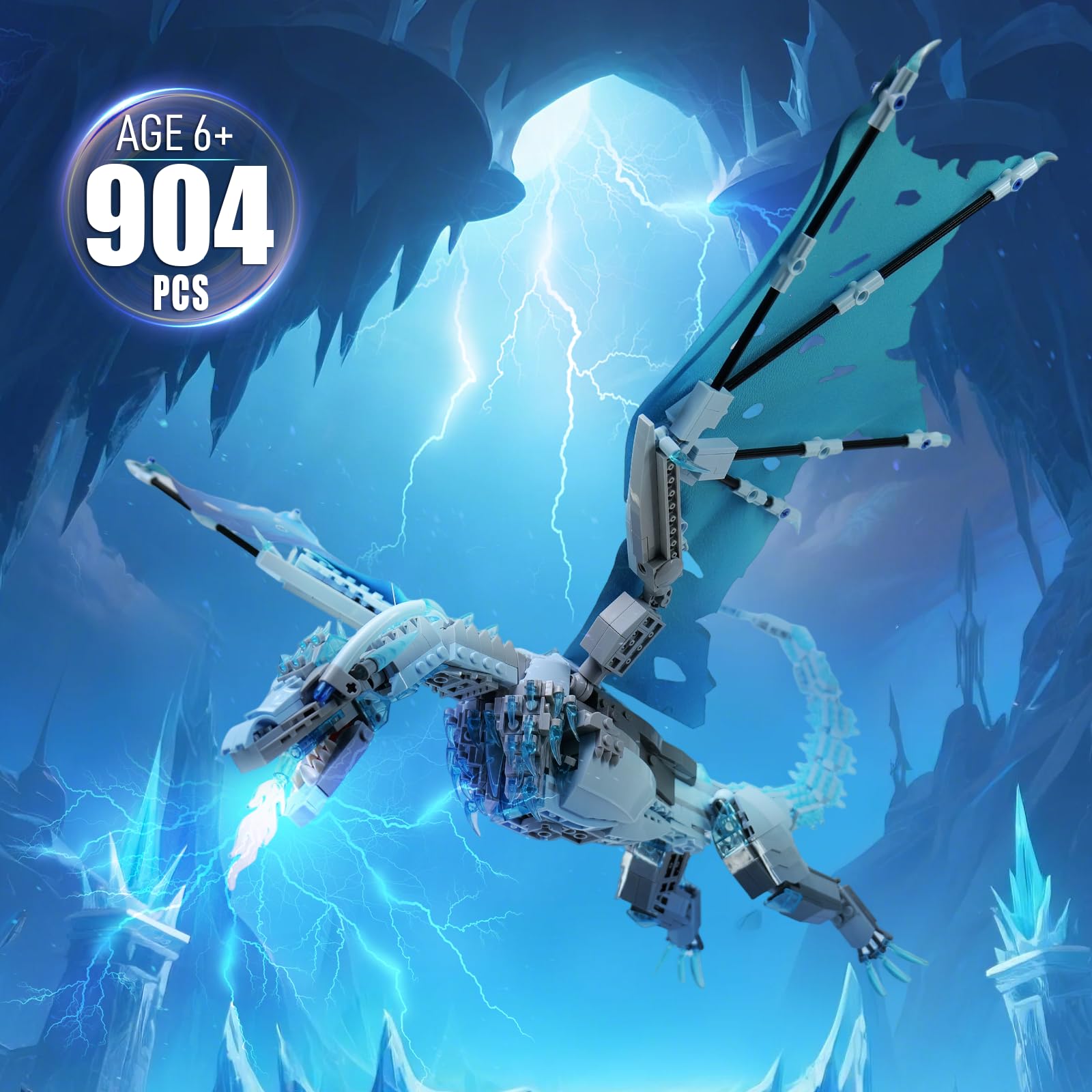 Ideas Ice Dragon Toy Clamping Building Blocks, Compatible with