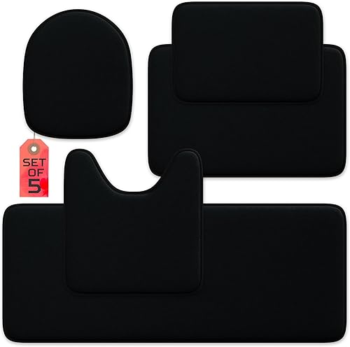 Miniatura 30 de Alfombra de baño de lujo – 1 pieza de tapete de baño con espuma viscoelástica, antideslizante y ultrasuave, altamente absorbente, fácil de limpiar -