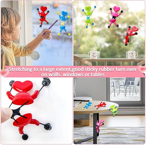 Miniatura 3 de AMENON - Juego de 28 recuerdos de fiesta de San Valentín para niños: escaladores de pared pegajosos en forma de corazón, cartas del día de San