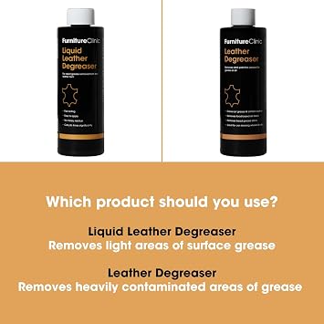Liquid Leather Degreaser - For Quickly Removing Grease & Oil Stains From Leather (250ml)