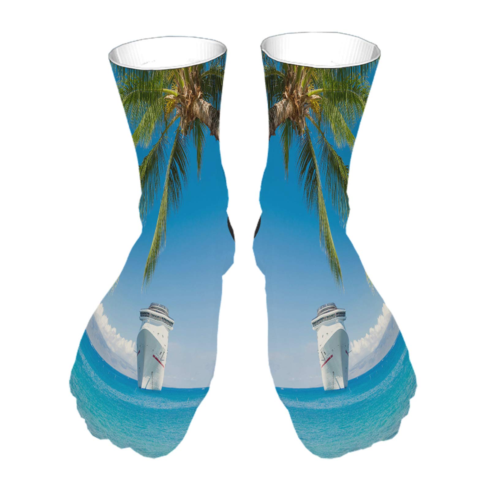 EKOBLAModern Paint Thick Socks Funky Acrylic Color Artistic Grunge Circle Orange Yellow Pink Socks for Climbing 8x40 CM