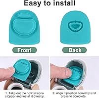 Vista 3 de Joshey 6 Pack Rubber Seal Replacement Stopper, Compatible with Owala Freesip 24oz 32oz Water Bottle Spout Cap-Silicone Gasket Replacement Parts, 5