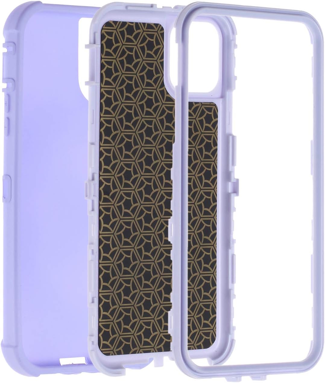 KABIBIN Case for iPhone 11 Rugged Protective Phone Soft Silicone Cases Full Body Durable Defender Shockproof Dustproof Heavy Duty Hard Plastic Solid Bumper Hybrid Cover 6.1 inch (Light Purple)