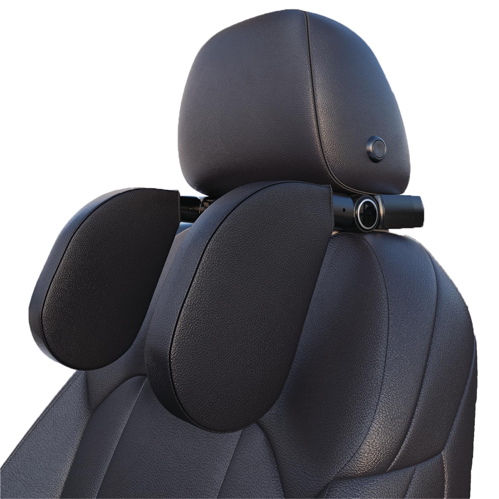 LQCOZYM Car Headrest Pillow - Adjustable 180° Car Seat Headrest for Comprehensive Head & Neck Support | Ergonomic Design, Suitable for Children & Adults, Reduces Travel Fatigue (Black 2 Pack)