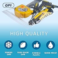 Vista 3 de GPI - 100 bolsas con cremallera de 5 x 10 pulgadas, resistentes de 4 mil de grosor, bolsas de polietileno transparentes con cierre resellable