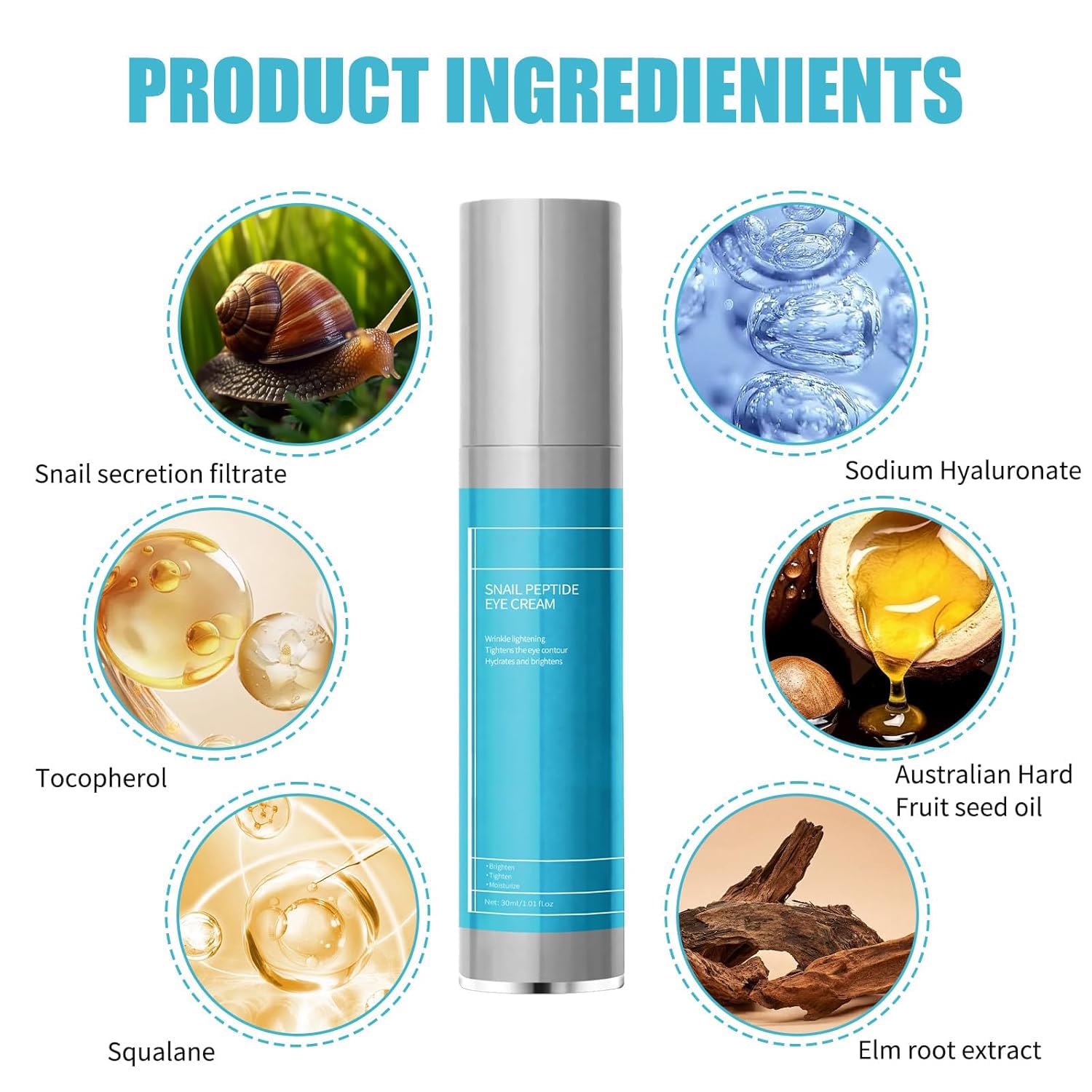 Wrinkles Under Eye Cream with Snail Mucin for Fine Lines Puffiness - Firming Serum Relieve Eye Fatigue for Women - Image 7