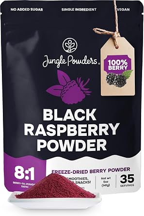 Black Raspberry Powder 5 Ounce Bag - 3rd Party Lab Tested Freeze Dried Raspberries Fruit Whole Berry for Baking, Unsweetened Additive Filler Free Superfood Extract Rasberries Smoothies Dehydrated