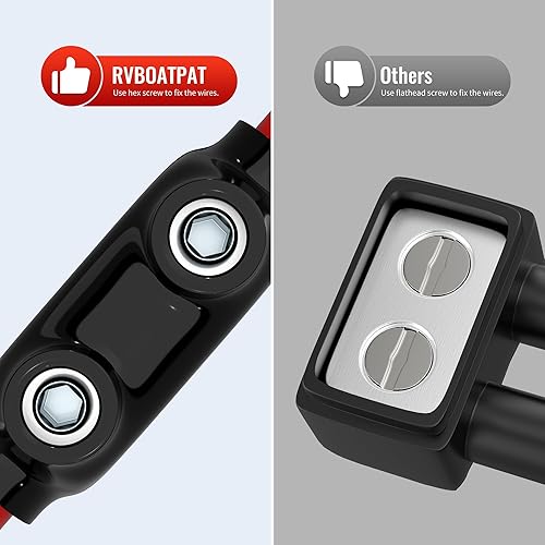 Miniatura 5 de 6 conectores de cable de aluminio aislados de múltiples tomas de 2 puertos 1/0-14 AWG, conector de cable hexagonal Allen de 3/16
