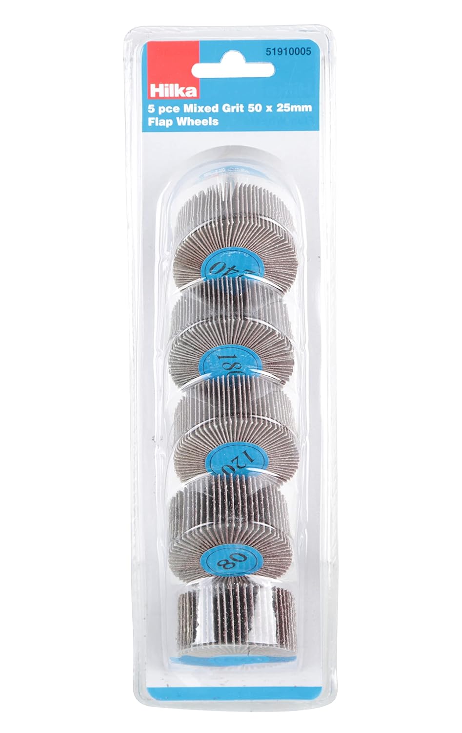 5pcs Mixed Grit 50x25mm Flap Wheel