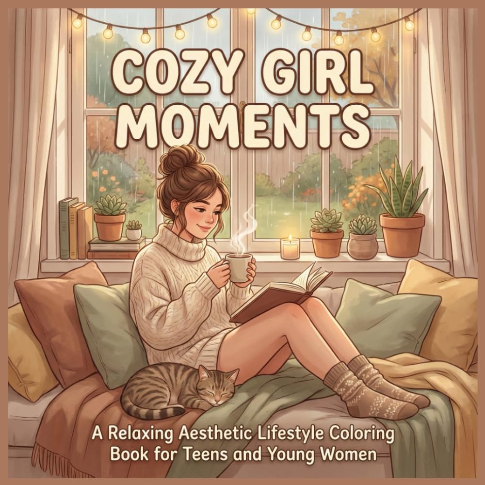 Cozy Girl Moments: A Relaxing Aesthetic Lifestyle Coloring Book for Teens and Young Women