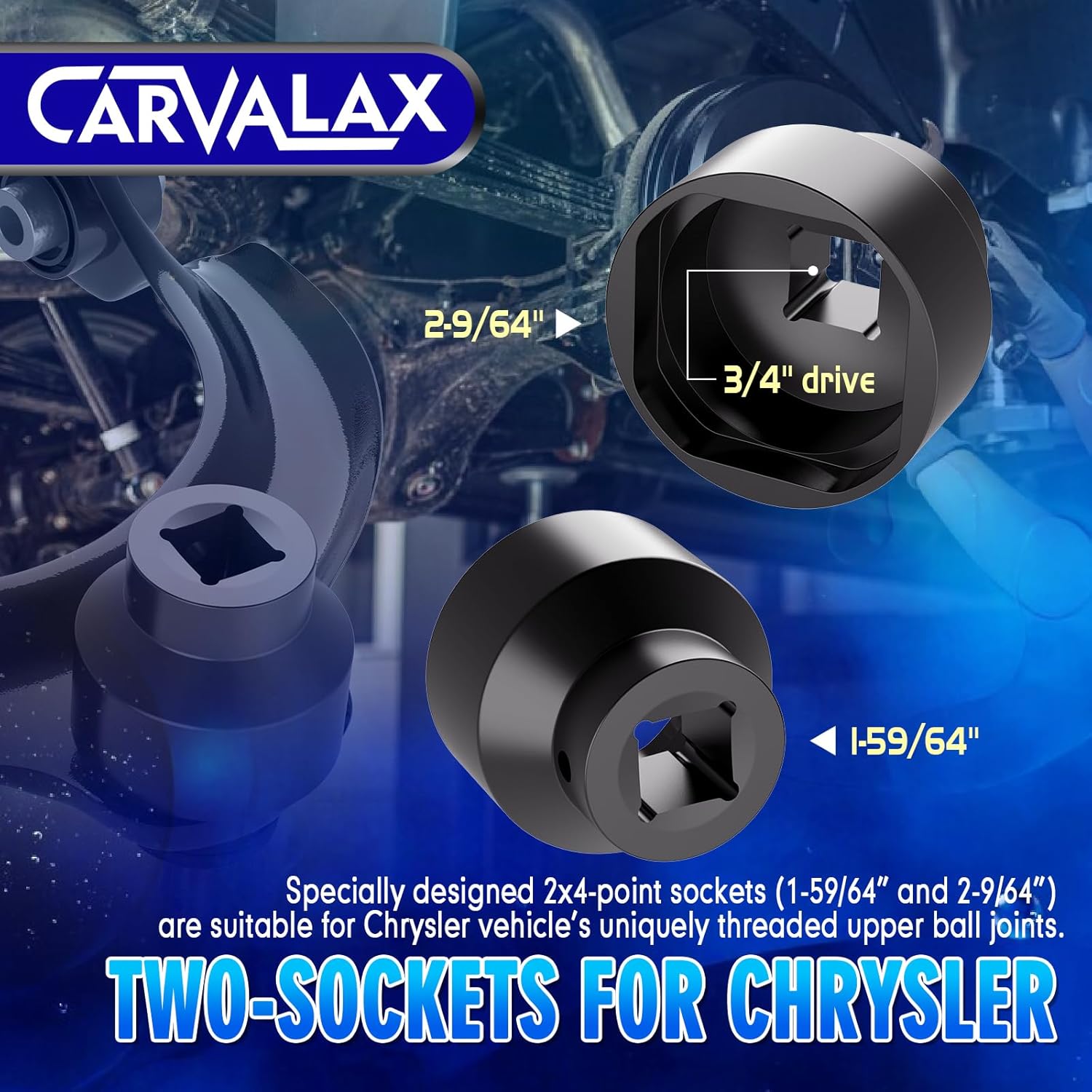 CARVALAX 23-Piece Ball Joint Press Kit, Ball Joint Removal Tool Kit w/Universal Adapters and Sockets for Most 2WD/4WD Cars, Trucks and SUVs