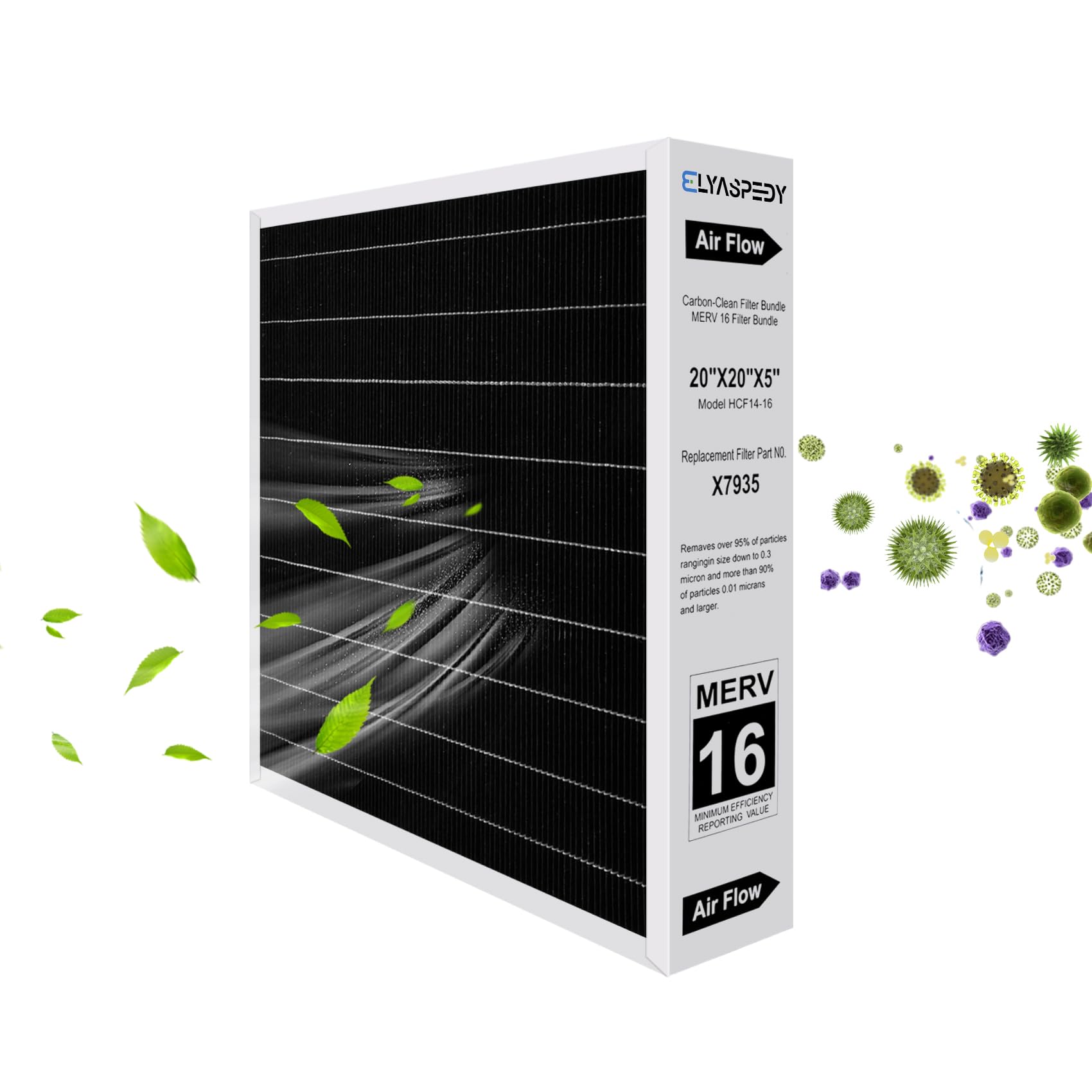 2024 Upgrade X7935 MERV 16 Air Filter Bundle?Carbon Clean Healthy Climate?Replacement Filter Media for HCC14-23 Lennox & Honeywell FC100A1011/FC200E1011?20x20x5 Inches