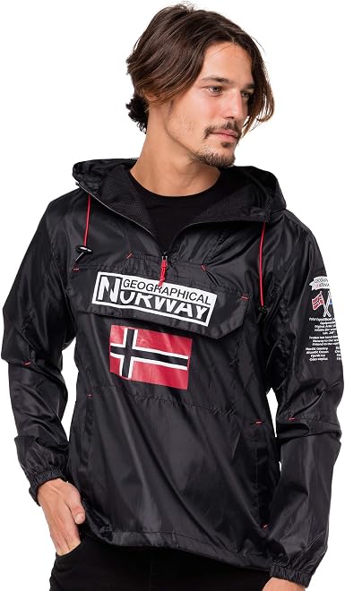 Geographical Norway Brest, Abrigo Impermeable para Hombre, Negro (Black),  Large (Tamaño del fabricante:L): Amazon.es: Ropa