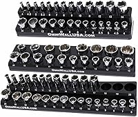 Vista 3 de Juego de moldes de soporte de zócalo métrico magnético para llaves de vaso azul