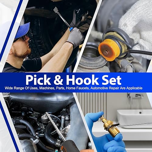 Miniatura 6 de Keze Juego de 17 piezas de gancho y púa, kit de herramientas de extracción de moldes, herramienta de extracción de alicates de clip, raspador de