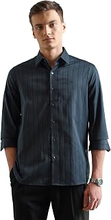 Arrow Arrow Newyork Men Slim fit Cotton Striped Long Sleeves Spread Collar Shirt