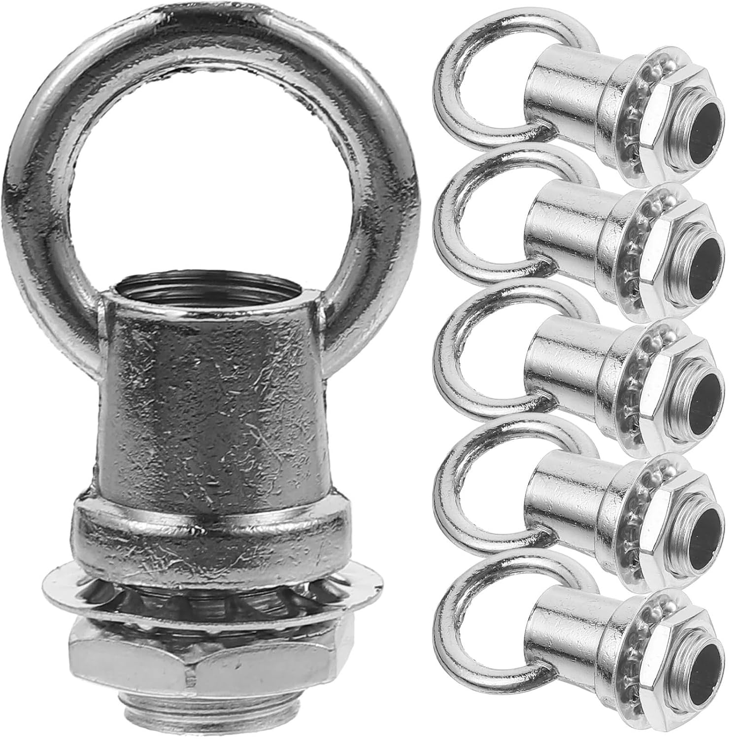 Eye Nut 30Pcs Hinges Closed Hook Pendant Lights Ceiling for Hanging Fixture Chandelier Replacement Parts(Silver)