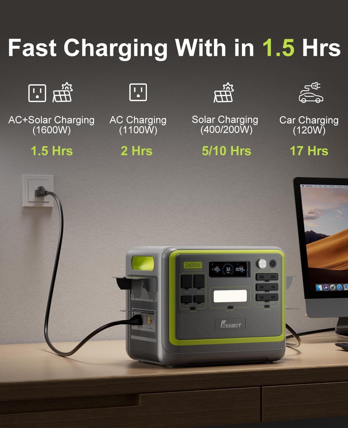 FOSSiBOT F2400 Fast Charging Options