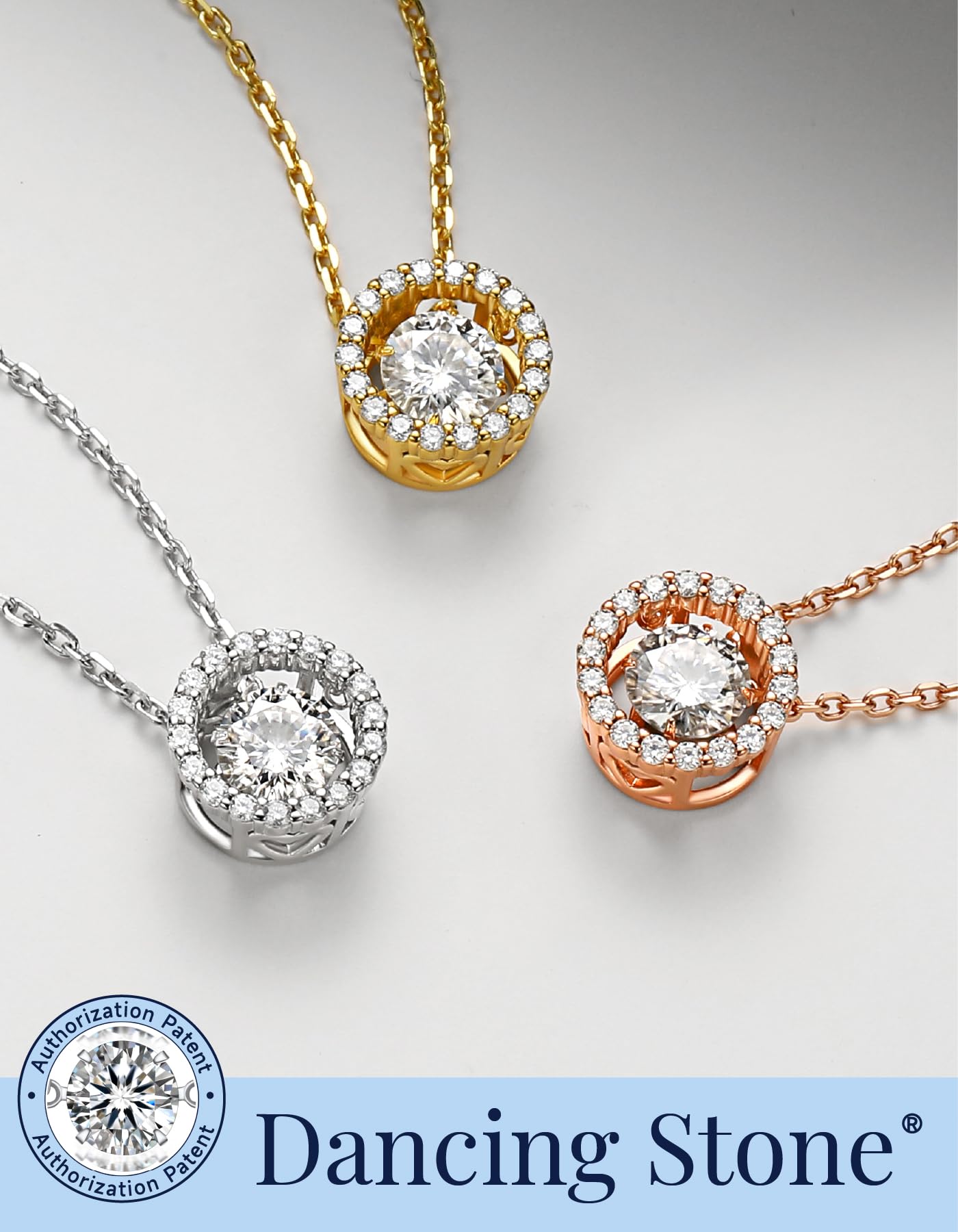 MomentWish Collana Donna Argento 925, Pietra Moissanite 0.5/1 Carato, Ciondolo Halo Danzante, Gioiello Regalo San Valentino per Donna