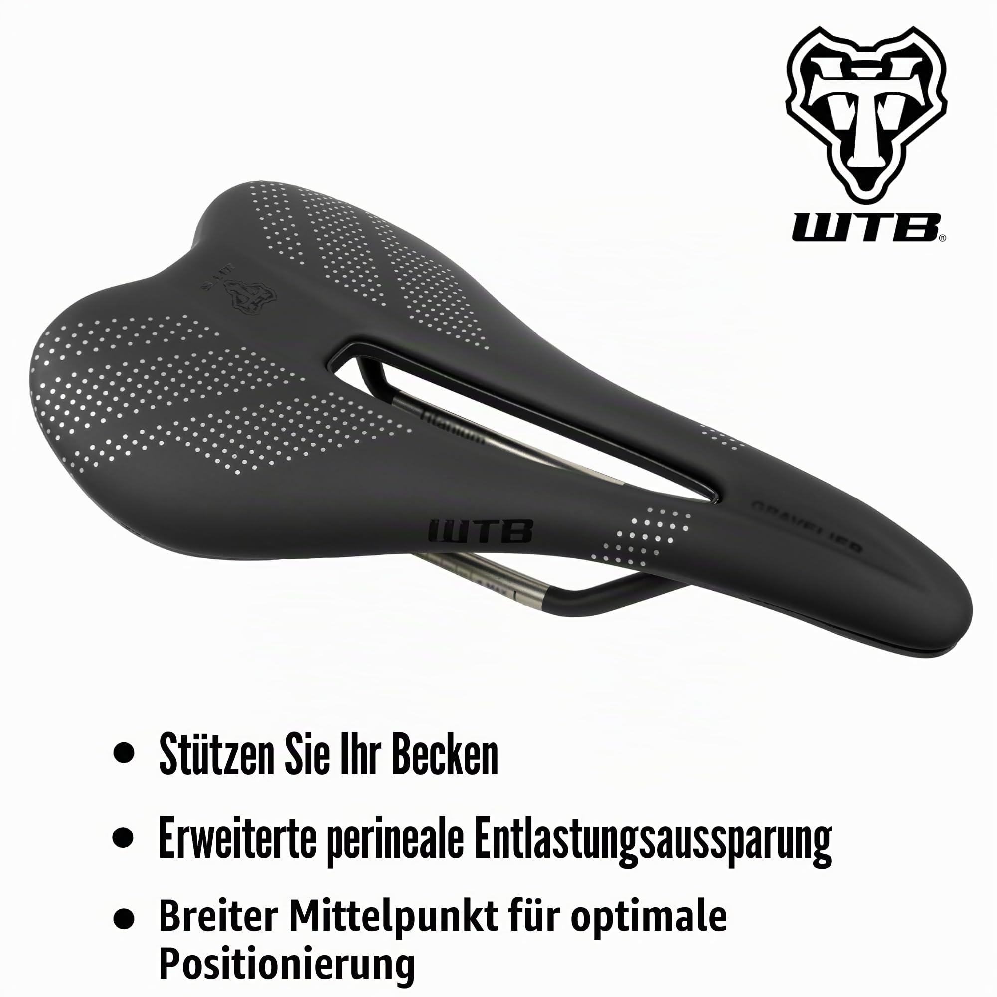 WTB Gravelier Bike Saddle – 246x140mm, Flexible Base with Fusion Form Technology, Perineal Relief Cutout for Gravel and Endurance Rides – Integrated Tool Mount