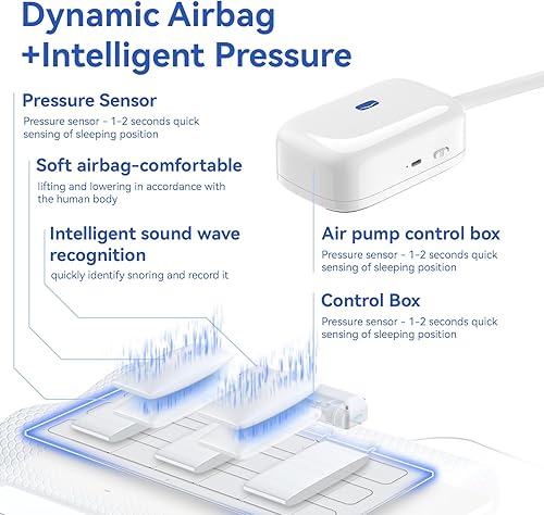 Miniatura 6 de DRAVEL Almohada inteligente antironquidos de alta calidad, posicionamiento avanzado y monitoreo de sonido, duerme bien de calidad premium para