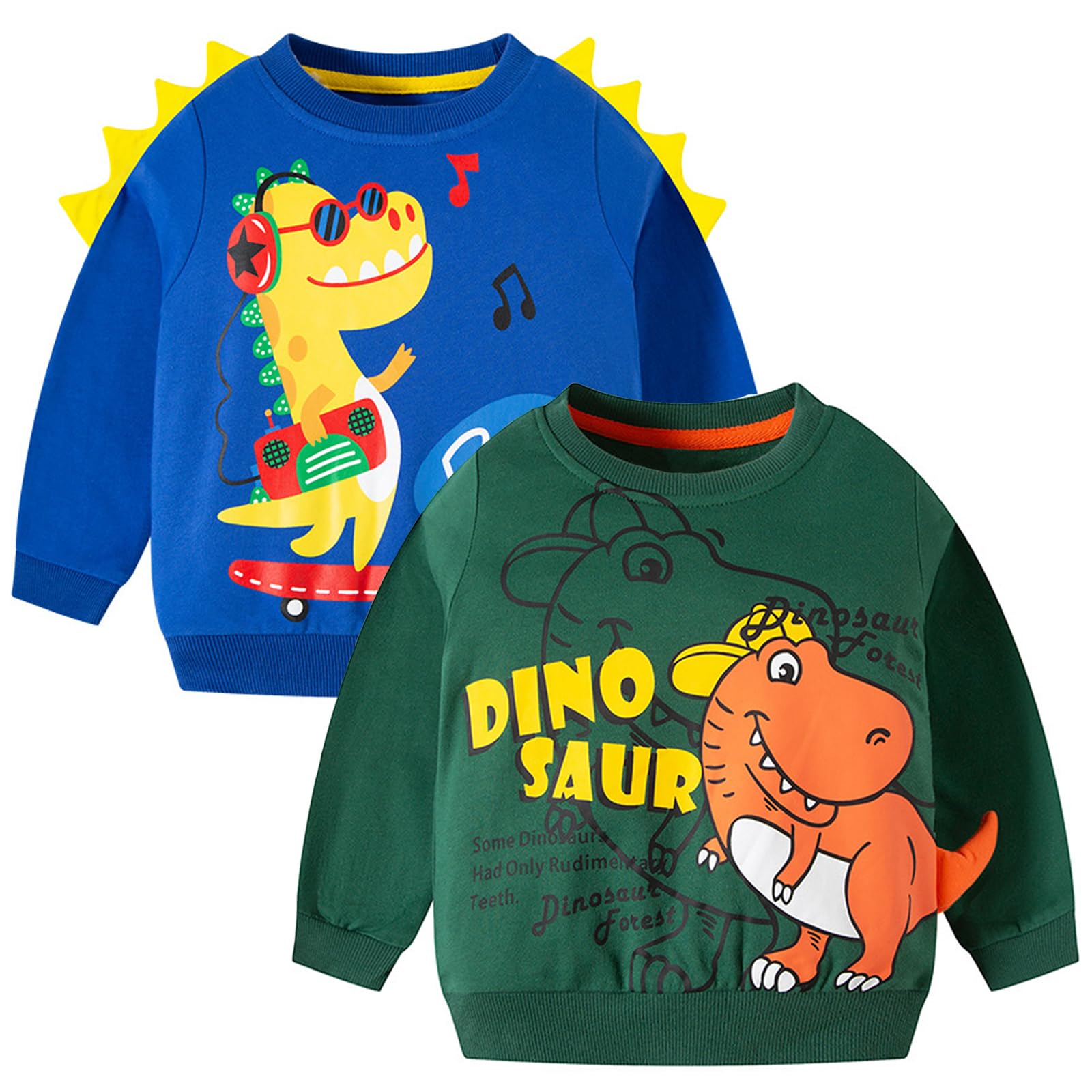 Pull à manches longues pour garçons motif dinosaure tricoté chaud - 8