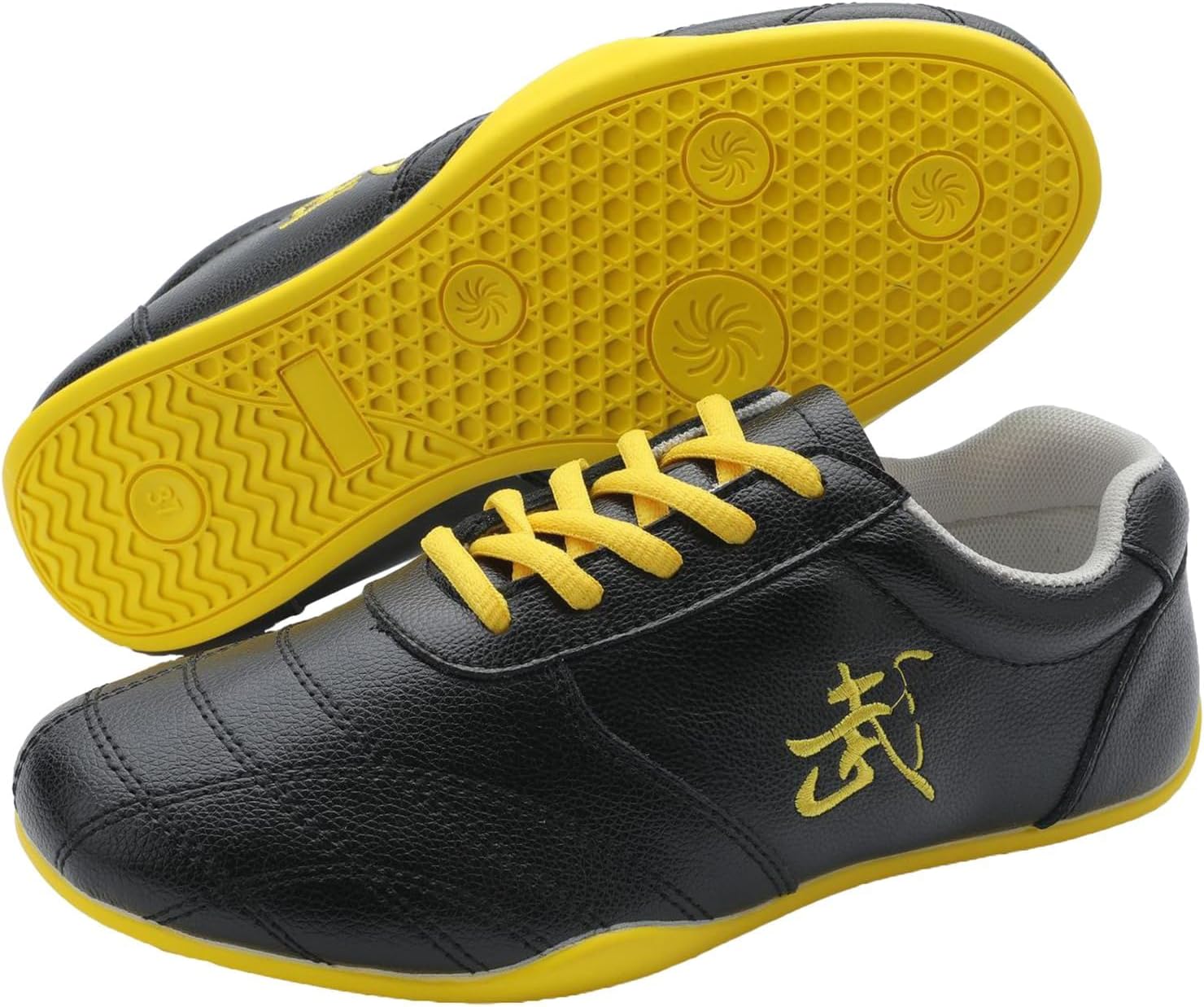 UCUZMI Tai Chi Kung Fu Shoes, Lightweight Leather Martial Arts Sport Shoes for Women Men Wushu Practice Training Sneaker
